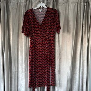 SD Collection Red and Black Midi Sheath Dress